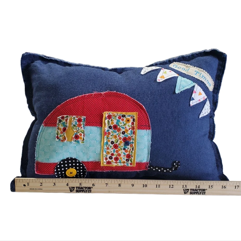 Homecrafted Colorful Camper Decorative Accent Pillow New